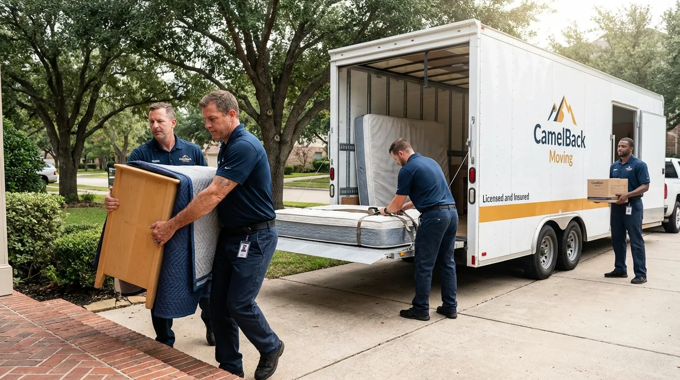 Crew loading residential truck for cross-state move from Luttrell, TN